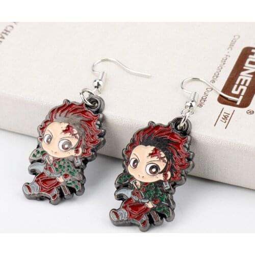 Demon Slayer Earrings Jewelry Kimetsu Cartoon Figure Pendant Earring Enamel Earrings for Party Gifts