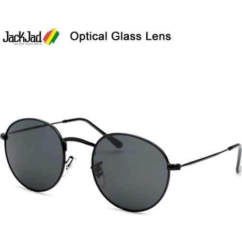 JackJad 2021 Stylish 3447 Round Metal Style Optical Glass Lens Sunglasses Vintage Classic Brand Design Sun Glasses Oculos