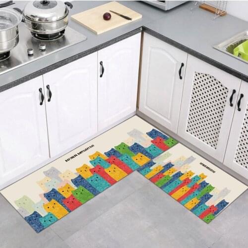 Modern Entrance Doormat Anti-Slip Home Kitchen Carpet Cartoon Soft Balcony Living Room Area Rug Water Absorption Bath Mat
