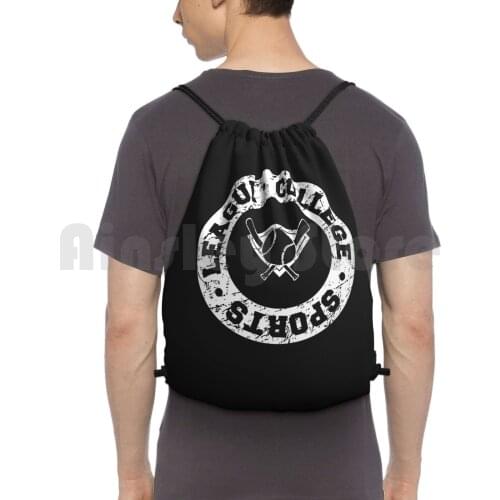 College Sports League. Baseball Team Team Sport Backpack Drawstring Bags Gym Bag Waterproof College University Sports