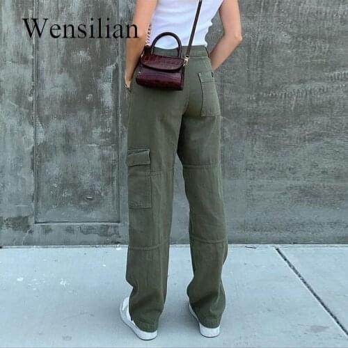 Женские прямые джинсы Wensilian China At AliExpress