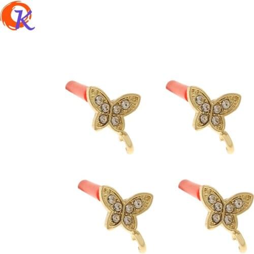 Cordial Design 100Pcs 9*10MM Jewelry Accessories/Rhinestone Earrings Stud/Butterfly Shape/Hand Made/DIY Making/Earring Findings