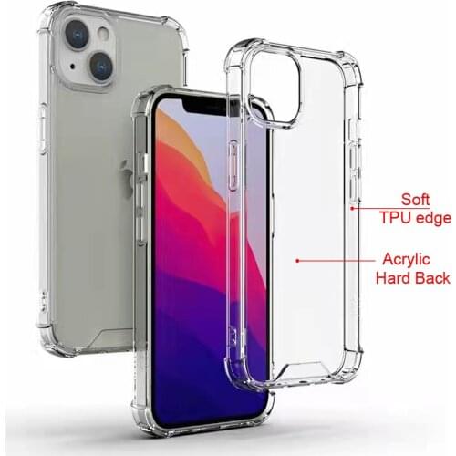 100pcs For IPHONE 11/XS MAX/XR Acrylic Anti Shock Hard Back Clear TPU Case For IPHONE 12 Pro Max/SE2/78 Plus/6s/5s Acrylic Case