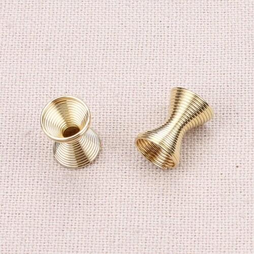 20pcs/lot Gold/Silver Metal Iron Wire Spring Beads Spacer Handmade Beading Charms DIY Jewelry Fittings Accessories