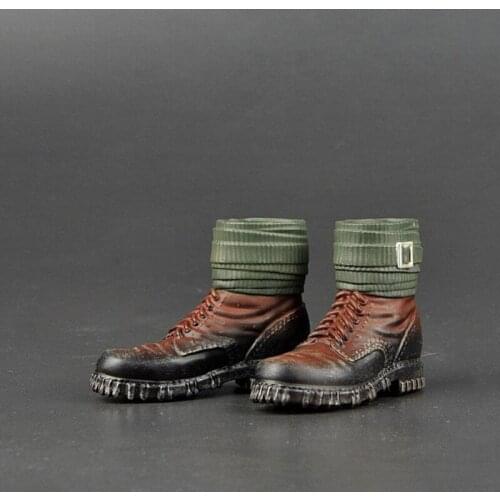 ZYTOYS ZY1026 1/6 Scale German Army Mountain Combat Boots Leather Shoes Fit 12" Male Action Figure Body