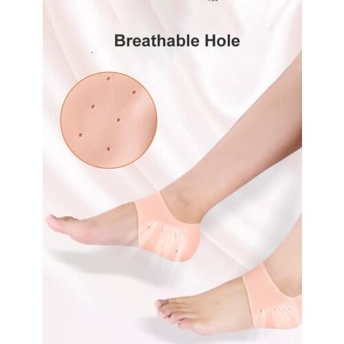 1Pair Soft Silicone Heel Care Socks Heels Protector Sleeve Relief Plantar Fasciitis for Unisex Anti-Cracked Sock