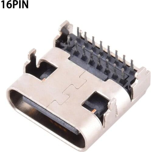 10pcs Type C 16 Pin Double Row SMT Socket Connector USB 3.1 Female SMD DIP For Huawei Samsung Lenovo PCB Design DIY High Current