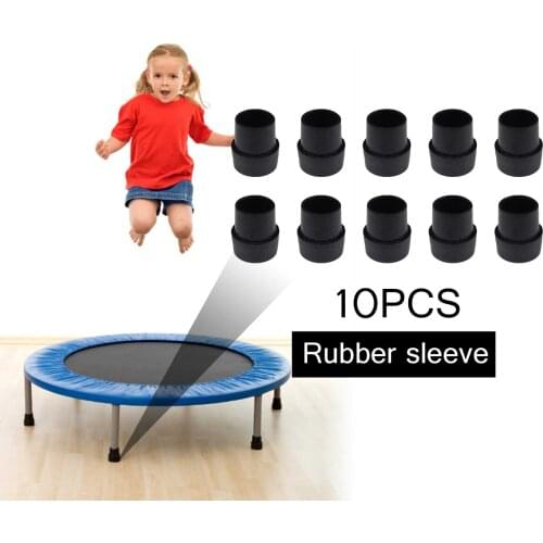 10PCS Leg Tip Non-slip Mute Rubber Leg Cap Foot Pad For Mini Trampoline Jumping Bed Diameter 2.5cm Base Pipe Legs Fittings