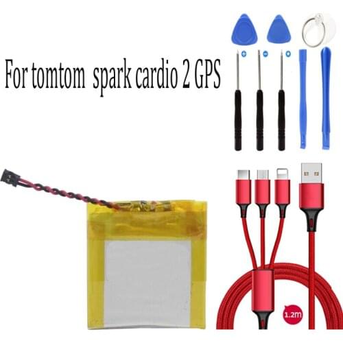100% new For TomTom spark cardio ll 2 GPS Heart rate table battery for TomTom Spark 3 +USB cable+toolkit