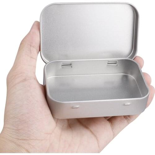 12pcs/set Small Metal Storage Box Tin Silver Storage Box Case Organizer For Money Coin Candy Key 9.5*6*2cm