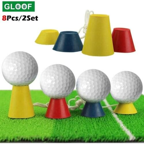 4 In 1 Different Heights Golf Tees Golf Winter Rubber Tee with Rope Golf Ball Holder 8pcs