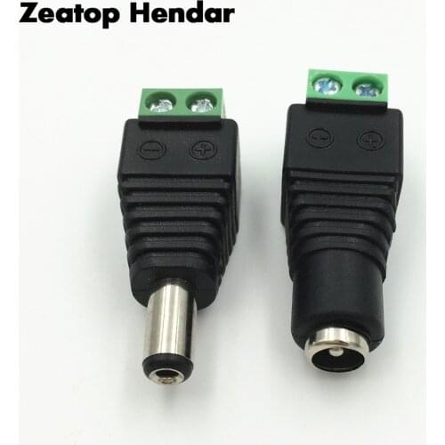 5Pcs 2.1mm x 5.5mm / 2.5 x 5.5 mm DC Male / Female Power Jack DC Terminal Plug for LED Strip or CCTV Cameras Connector