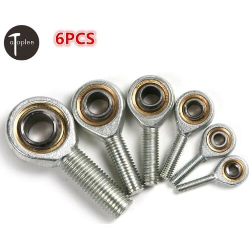 6PCS M5-M16 Fish Eye Rod End Joint Oscillating Bearing Male External Left Hand Screw SA5T/K-SA16T/K Ball Bearing