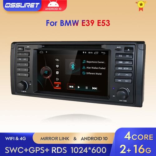 2din car radio dvd gps android 10 1024*600 Quad core For BMW E39 E53 M5(1996-2007) with Bluetooth Phonelink BT 1080P DAB+ Maps