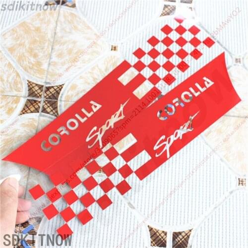 2pcs Car Square Sports Decal Front rear Door Sticker Styling side Window Decoration For toyota corolla verso 2008 2011 2014 2018