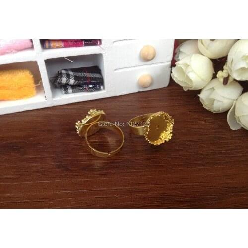 Free ship!!200piece 15mm adjustable crown ring base,ring blank