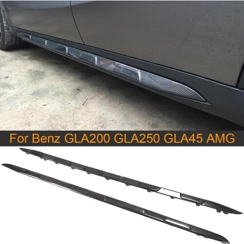 Car Body Kits Side Skirts for Mercedes Benz GLA Class GLA200 GLA250 GLA45 AMG 2015 2016 Side Skirts Extension Lip Carbon Fiber