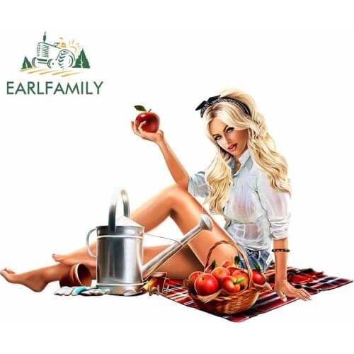 EARLFAMILY 13cm x 8.6cm For Girls DIY Decal Waterproof Car Stickers Sunscreen Vinyl Material Scratch-Proof 3D for SUV JDM ATV