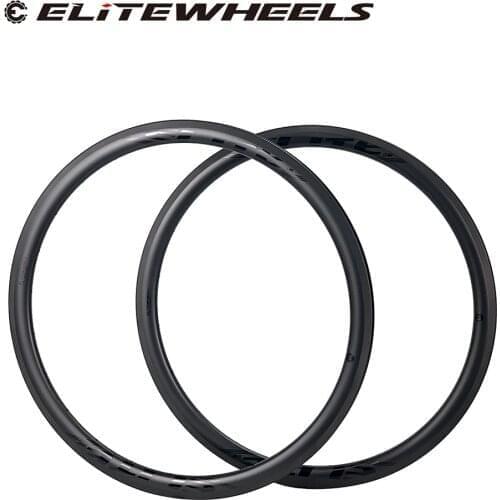 ELITEWHEELS 700c Carbon Fiber Rim UD Brake Surface 30mm Road Bike UD Matte Clincher Tubular Tubeless For Bicycle Wheels
