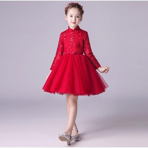 Perfect Boutiques Embroidery Flower Girls Dresses With Rhinestone Belt Ruffled Elegant Children Evening Prom Dress
