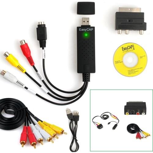 USB2.0 VHS To DVD Converter Audio Video Capture Kit Scart RCA Cable Record Video Device With RCA Connector Or S-Video Connector