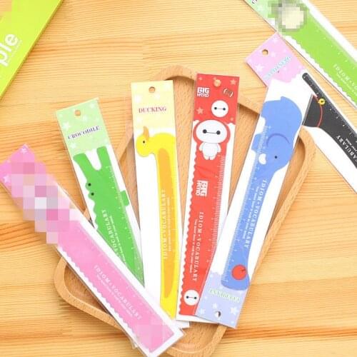 Creative stationery cartoon magnetic ruler cartoon animal grey cat learn office flexible magnet 15CM ruler