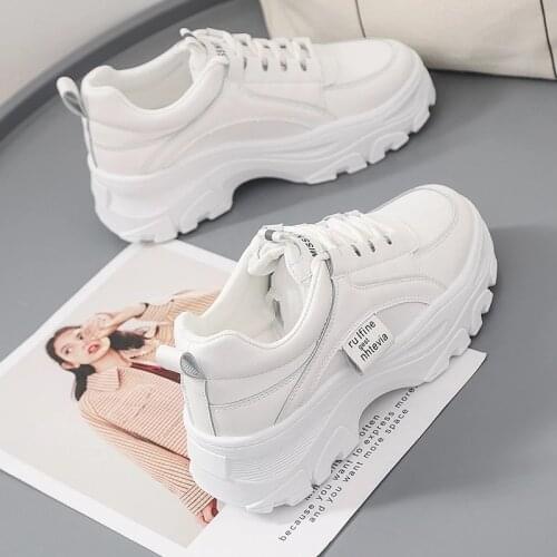 Mesh Womens White Sneakers Shoes For Woman Summer 2021 Platform Tennis Breathable Casual Leatherette Shoes Chunky Sneakers