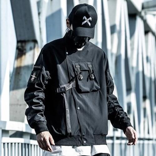 11 BYBBS DARK Baseball Jackets Coat Men Cargo Bomber Coat Streetwear Multi Pockets Tactical Function Harajuku Windbreaker Men