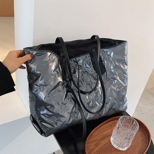 Fashion Bright Surface Cotton Casual Tote Bag Luxury Handbags Women Bags Designer Large Shoulder Bags for Women 2020 Trend
