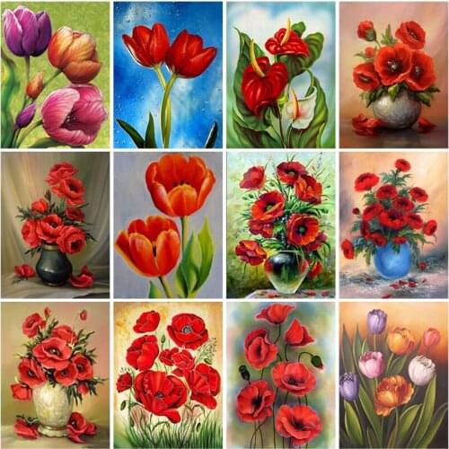 DIY Flower 5D Diamond Painting Full Square Drill Floral Diamond Embroidery Cross Stitch Kit Wall Art Resin Gift Home Decor