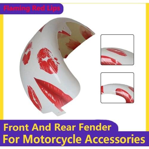 Flaming Red Lips 10x6.00-5.5 10x6.00-6 Citycoco Fender Shell Flaps Front and Rear Fender Mudguards with Taillight Reminder