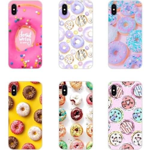 Cute Donut Chocolate Sweet Kawai Transparent Clear TPU Case For Samsung Galaxy A5 A6S A7 A8 A9S Star J4 J6 J7 J8 Prime Plus 2018