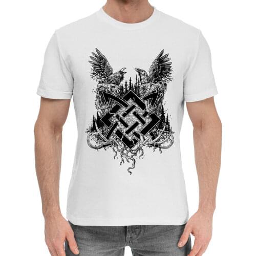 Russian Slavic Amulet Summer Cotton O-Collar Short Sleeve T-shirt