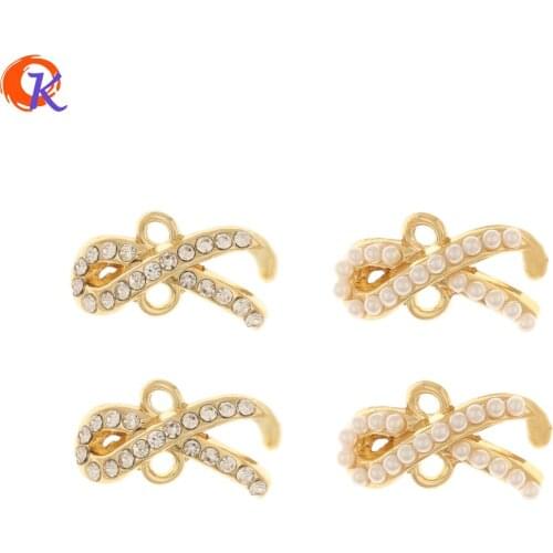 Cordial Design 100Pcs 9*16MM Jewelry Accessories/Imitation Pearl/Rhinestone Charms/DIY Connectors/Hand Made/Earring Findings