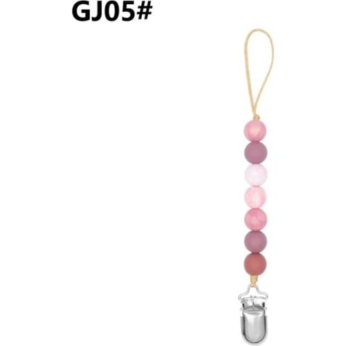 Silicone Teething Relief Toys Dummy Clips Baby Boys Girls Pacifier Chain Beads Soothie Pacifier Holder Clips Baby Shower Gift