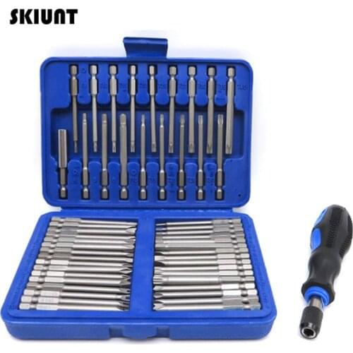 SKIUNT 50Pcs Screwdriver Set Slotted Phillips Torx Inner Hexagon Screw Bits Magnetic Handle Multitools Automobile Repair Tools
