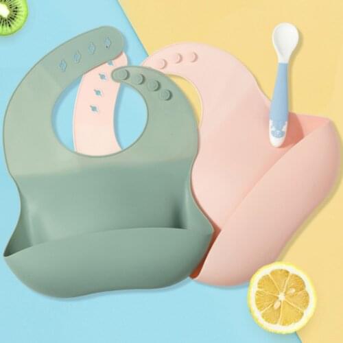 Baby Silicone Waterproof Bib Baby Saliva Towel Newborn Nursing Cloth Toddler Boys and Girls Adjustable Different Style Bibs