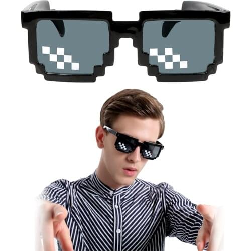 Motocross Bike Racing Glasses 3/6 Bit MLG Pixelated Sunglasses UV Protection Motocycle Sunglasses Mosaic Vintage Eyewear