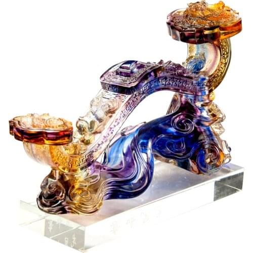 TT Prosperity Brought by the Dragon and the Phoenix Colored Glaze Ruyi Decoration Crafts Living Room Home Wine Cabinet Home