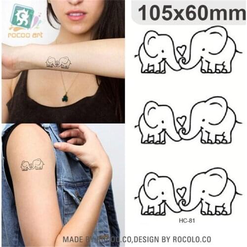 Body Art Sex Products waterproof temporary tattoos for men women cute 3d cartoon Elephant design flash tattoo sticker HC1081