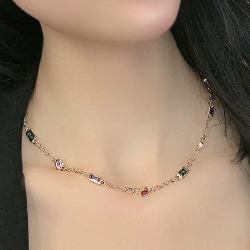 Zlxgirl jewelry high quality cubic zirconia wedding necklace jewelry fro women gifts brand Gold plated color copper neclace VAZ