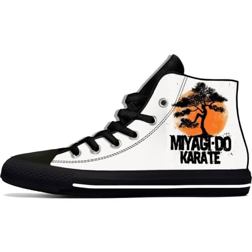 Miyagi Do Karate Cobra Kai Fashion Funny Novelty Casual Cloth Shoes High Top Lightweight Breathable 3D Print Men Women Sneakers