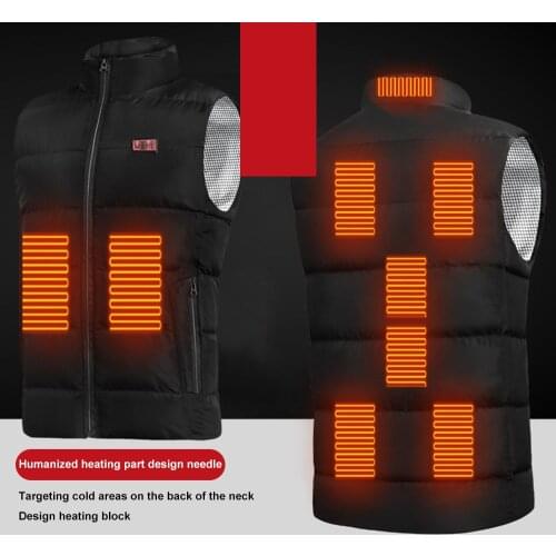9 Heated Vest Zones Electric Heated Jackets Men Women Sportswear Heated Coat Graphene Heat Coat USB Heating Jacket For Camping