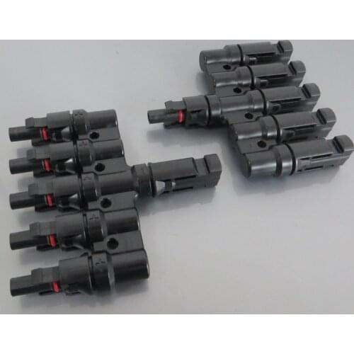 1Pairs x 5T Connector male and female, 5 Branch Solar Panel Connector used for Solar module parallel connection IP67 TUV