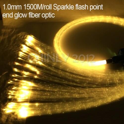 1500m/roll High quality 1.0mm Flash point PMMA Plastic Fiber Optic end glow for DIY lighting decoration