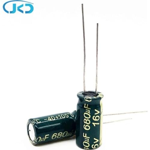 20pcs/lot 16V 680UF 8*12mm high frequency low impedance aluminum electrolytic capacitor 680uf 16v 20