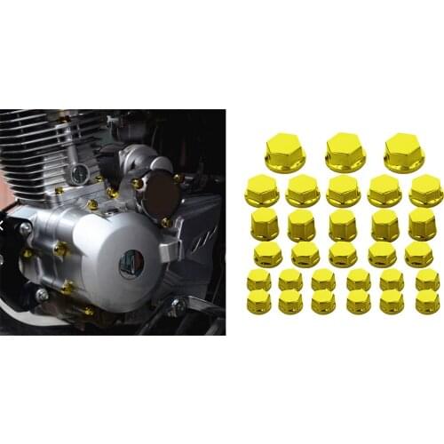 30Pc Motorcycle Nut Screw Cover for Yamaha for Kawasaki for Honda Black