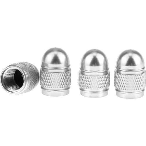 4x Aluminum Style Rim Valve/Wheel Air Port Cover Stems Cap Silver