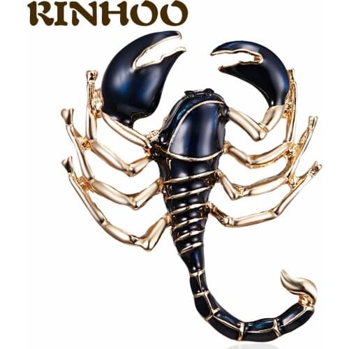 RINHOO Retro Unique Scorpion Insect Animal Brooches For Women Mens Cool Punk Style Party Brooch Lapel Pin Personality Jewelry