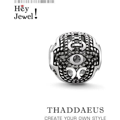 Beads Hand Of Fatima Beads Silver Europe Style Beads Karma Jewelry Diy New Fashion Bracelet Gift For Men & Women